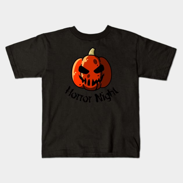 HALLOWEEN DAY SCARY PUMPKIN HORROR NIGHT DESIGN ILLUSTRATION Kids T-Shirt by MadeBYAhsan